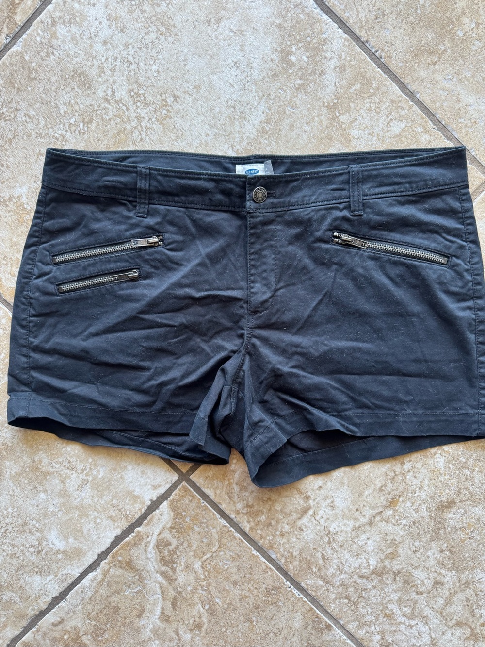 Old Navy, Black, Zip-Pocket Shorts, Size 14